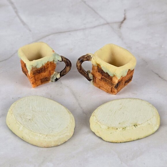 Resin Christmas Themed Miniature Tea Set Santa Claus Chimney 10 Piece - Picture 6 of 11